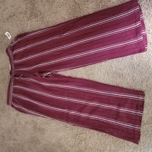 Linen Blend wide leg pants with drawings nwt